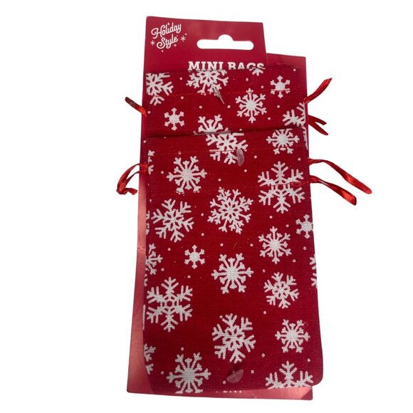 Holiday Style Christmas Decor Set Snowman Garland Mini Bags Jingle Bells Ribbon - Picture 3 of 7